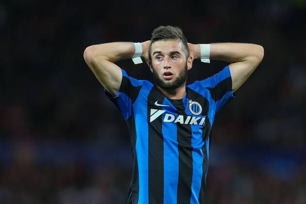 - MANCHESTER, UNITED KINGDOM: Club s Tuur Dierckx reacts during a soccer game between British club Manchester United ManU FC and Belgian team Club Brugge KV in Manchester, United Kingdom, Tuesday 18 August 2015, the first leg of the play-offs for the UEFA Champions League competition. BRUNOxFAHY x84381669x