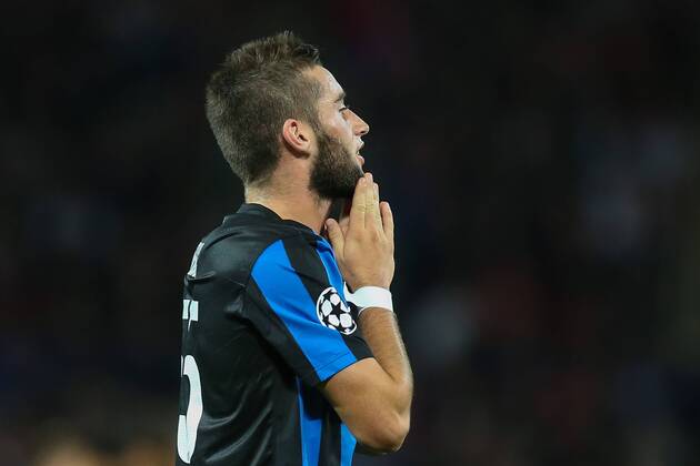 - MANCHESTER, UNITED KINGDOM: Club s Tuur Dierckx reacts during a soccer game between British club Manchester United ManU FC and Belgian team Club Brugge KV in Manchester, United Kingdom, Tuesday 18 August 2015, the first leg of the play-offs for the UEFA Champions League competition. BRUNOxFAHY x84381721x