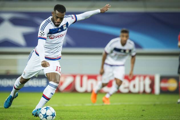 - GENT, BELGIUM: Lyon s Alexandre Lacazette pictured in action during the first game in the group stage of the Uefa Champions League competition, in group H, between Belgian first league soccer team KAA Gent and Olympique Lyon, in Gent, Wednesday 16 September 2015. JASPERxJACOBS x85282550x