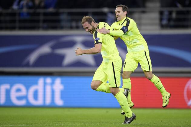 - GENT, BELGIUM: Gent s Laurent Depoitre and Gent s Sven Kums celebrate during a soccer game between Belgian team KAA Gent and Russian club FC Zenit Saint Petersburg, Wednesday 09 December 2015, in Gent, the sixth and last day of the group stage the UEFA Champions League competition, in group H. YORICKxJANSENS x88058164x