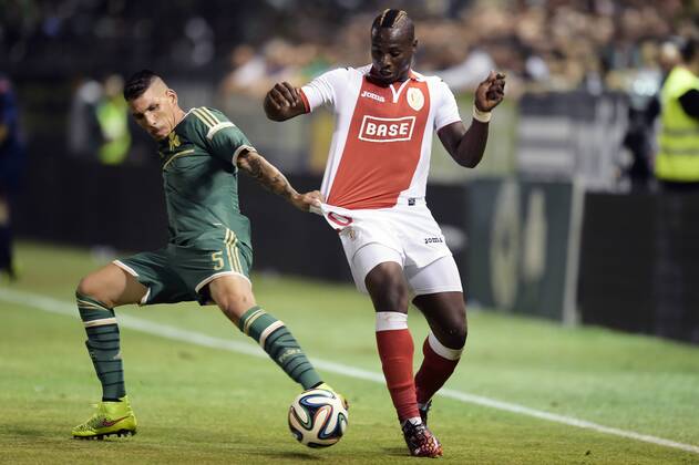 - LIEGE, BELGIUM: Panathinaikos Konstantino Triantafyllopoulos and Standard s Paul-Jose Mpoku Ebunge fight for the ball during the return leg match between Greek soccer team Panathinaikos and Belgian first league soccer team Standard de Liege in the third qualifying round of the UEFA Champions League competition, Tuesday 05 August 2014, in Athens. The first leg match resulted in a 0-0 draw. YORICKxJANSENS  x60889628x