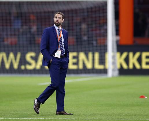 England s Gareth Southgate looks on during the International Friendly Länderspiel match at the Amsterdam Arena, Amsterdam. Picture date: March 23rd 2018. Picture credit should read: David Klein Sportimage EDITORIAL USE ONLY. No use with unauthorised audio, video, data, fixture lists, club league logos or live services. Online in-match use limited to 120 images, no video emulation. No use in betting, games or single club league player publications.