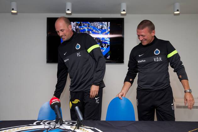 - BRUGGE, BELGIUM: Club s assistant coach Philippe Clement and Club s midfielder coach Stephan Van der Heyden pictured during a press conference PK Pressekonferenz of Belgian first division soccer team Club Brugge KV, Friday 20 September 2013, in Brugge. Yesterday Club announced the dismissal of Spanish head coach Juan Carlos Garrido. Garrido will be succeeded by Michel Preud homme. KURTxDESPLENTER x46267899x