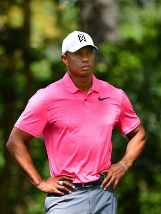 Tiger Woods waits to hit off of the 2nd tee box during a practice round before the start of the Masters at Augusta National Golf Club, on April 2, 2018 in Augusta, Georgia.  AUG20180402315 KEVINxDIETSCH