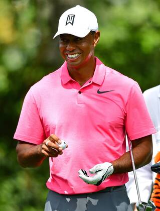 Tiger Woods prepares to hit off the 2nd tee during a practice round before the start of the Masters at Augusta National Golf Club, on April 2, 2018 in Augusta, Georgia.  AUG20180402318 KEVINxDIETSCH