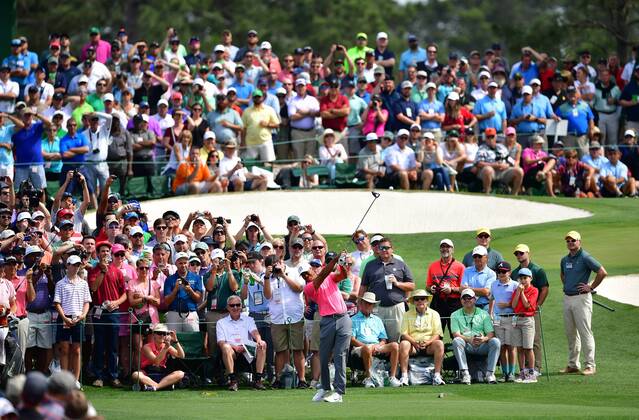 Tiger Woods hits off the 3rd tee during a practice round before the start of the Masters at Augusta National Golf Club, on April 2, 2018 in Augusta, Georgia.  AUG20180402338 KEVINxDIETSCH