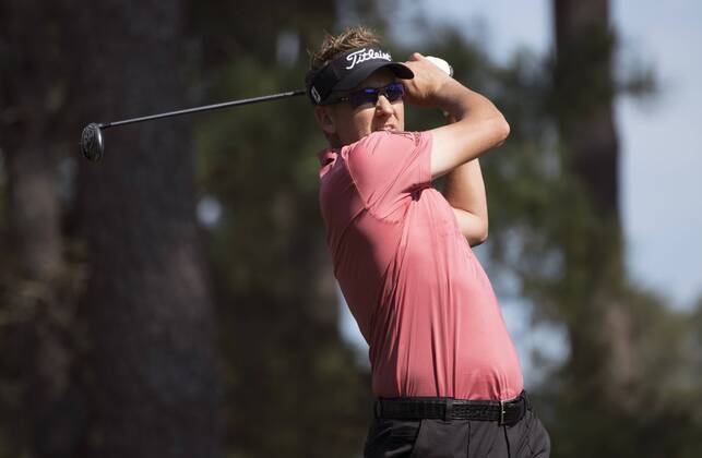 Ian Poulter hits off the 4th tee box during a practice round prior to the Masters golf tournament at the Augusta National Golf Club, on April 3, 2018 in Augusta, Georgia.  AUG20180403332 KEVINxDIETSCH