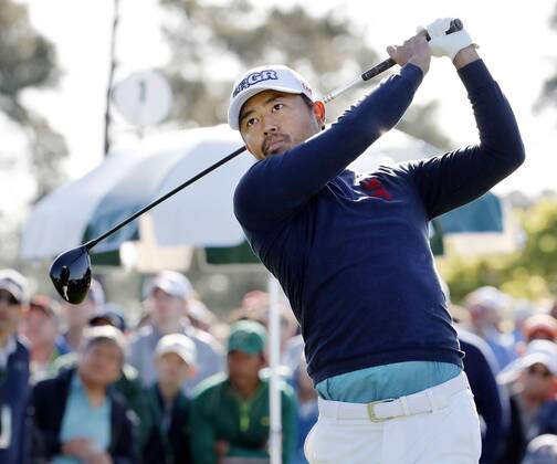 Golf: Kodaira at Masters Satoshi Kodaira of Japan tees off on the first hole in the first round of the Masters in Augusta, Georgia, on April 5, 2018. 
