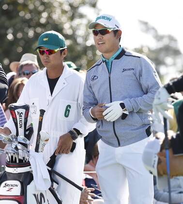 Golf: Masters Tournament 1st round Hideki Matsuyama of Japan smiles after hitting off the first tee during the first round of the Masters Tournament at the Augusta National Golf Club in Georgia on April 5, 2018. 