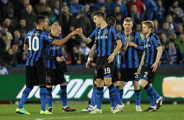 - BRUGGE, BELGIUM: Club s players pictured during Club Brugge vs Sporting Braga, the last game of the Europa League group stage, in group H, in Brugge, Thursday 15 December 2011. BRUNOxFAHY x31750861x