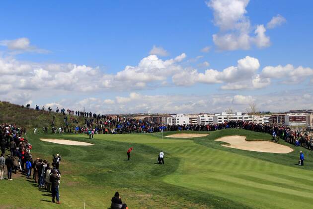 General view of the fairway during the second day of the Spanish Open golf tournament in Madrid, Spain, 13 April 2018. Spanish Open golf tournament !ACHTUNG: NUR REDAKTIONELLE NUTZUNG!  Copyright: xVICTORxLERENAx GRAF3126 20180413-636592355798140539