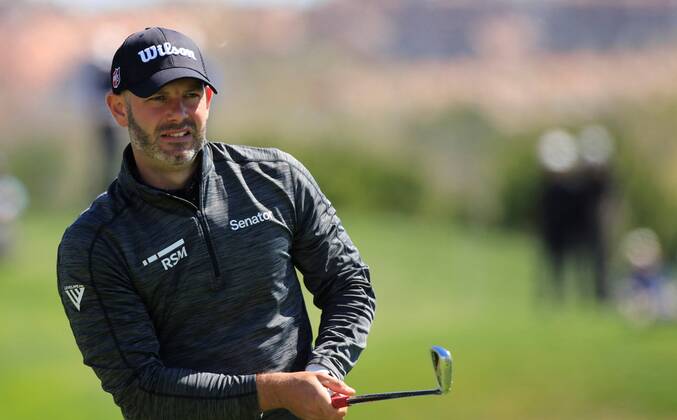 Paul Waring of England in action on the third day of Madrid Open golf tournament at the National Golf Course in Madrid, Spain, 14 April 2018. The Madrid Open runs from 12 to 15 April. Madrid Open !ACHTUNG: NUR REDAKTIONELLE NUTZUNG!  Copyright: xVICTORxLERENAx GRAF3675 20180414-636593140937241623