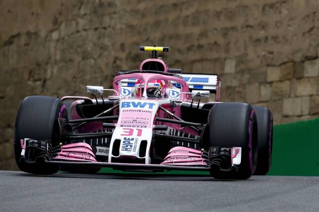 Motorsports: World Championship WM Weltmeisterschaft 2018; Grand Prix Azerbaijan, Grand Prix of Europe, Formula 1 2018 Azerbaijan Grand Prix, 31 Esteban Ocon (Sahara Force India F1 Team) Baku Azerbaijan