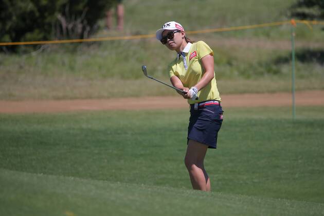 THE COLONY, TX - MAY 05: Sun Young Yoo (KOR) chips onto the green at hole 3 during the Volunteers of America LPGA Golf Damen Texas Classic on May 5, 2018 at the Old American Golf Club in The Colony, TX. (Photo by George Walker Icon Sportswire) GOLF: MAY 05 LPGA - Volunteers of America Texas Classic Icon18050508 EDITORIAL USE ONLY