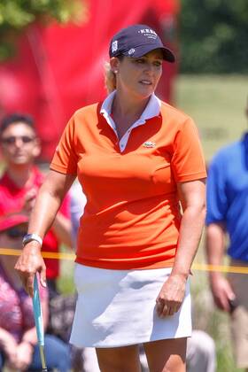 THE COLONY, TX - MAY 05: Christie Kerr reacts after missing her birdie attempt on 3 during the LPGA Golf Damen Volunteers of America Texas Classic on May 5, 2018 at the Old American Golf Club in The Colony, TX. (Photo by Andrew Dieb Icon Sportswire) GOLF: MAY 05 LPGA - Volunteers of America Texas Classic Icon180505126 EDITORIAL USE ONLY