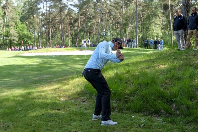 Belgian Nicolas Colsaerts pictured in action during the first round (out of four) of the Belgian Knockout golf tournament in Schilde, part of the European Tour, Thursday 17 May 2018. DIRKxWAEM  x05347485x