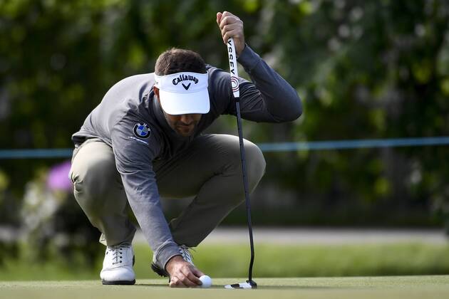 Belgian Christopher Mivis pictured in action during the first round (out of four) of the Belgian Knockout golf tournament in Schilde, part of the European Tour, Thursday 17 May 2018. DIRKxWAEM  x05347537x