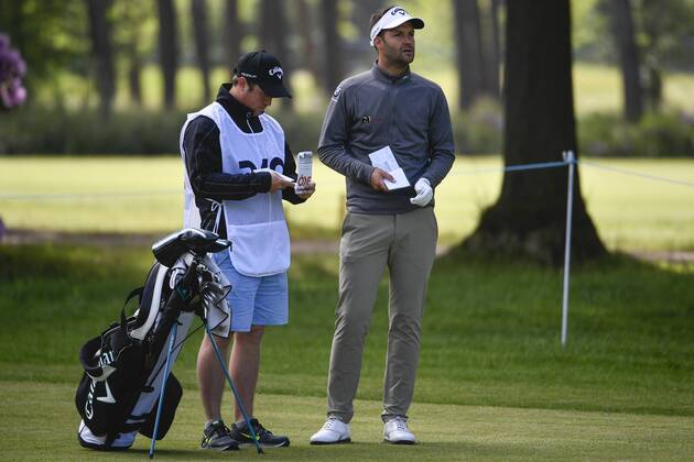 Belgian Christopher Mivis pictured during the first round (out of four) of the Belgian Knockout golf tournament in Schilde, part of the European Tour, Thursday 17 May 2018. DIRKxWAEM  x05347541x