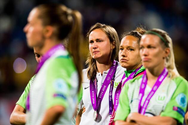 Themen der Woche - SPORT KW21 180524 Caroline Graham Hansen of Wolfsburg looks dejected after UEFA Women s Champions League final between VfL Wolfsburg and Olympique Lyonnais on May 24, 2018 in Kyiv. Photo: Vegard Wivestad Grott BILDBYRAN kod VG 170174 Copyright: VEGARDxWIVESTADxGRoTT BB180524BB097