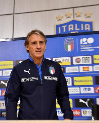 IPP20180524 Football - soccer: FIFA World Cup WM Weltmeisterschaft Fussball 2018 Russia, Preparation national team Nationalteam Of Italy, roberto mancini allenatore italia in conferenza stampa - (Verwendung nur in Deutschland - GERMANY ONLY) *** IPP20180524 Football soccer FIFA World Cup 2018 Russia National Team Of Italy roberto mancini allenatore italia in conferenza stampa Use only in Germany GERMANY ONLY