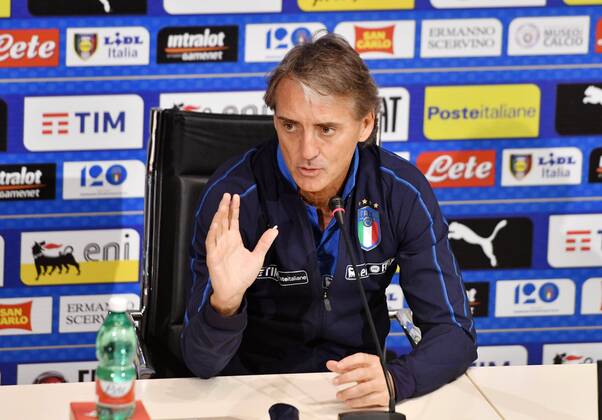 IPP20180524 Football - soccer: FIFA World Cup WM Weltmeisterschaft Fussball 2018 Russia, Preparation national team Nationalteam Of Italy, roberto mancini allenatore italia in conferenza stampa - (Verwendung nur in Deutschland - GERMANY ONLY) *** IPP20180524 Football soccer FIFA World Cup 2018 Russia National Team Of Italy roberto mancini allenatore italia in conferenza stampa Use only in Germany GERMANY ONLY