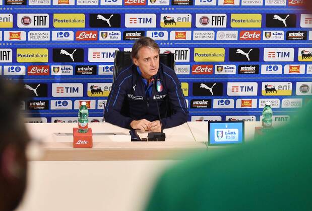 IPP20180524 Football - soccer: FIFA World Cup WM Weltmeisterschaft Fussball 2018 Russia, Preparation national team Nationalteam Of Italy, roberto mancini allenatore italia in conferenza stampa - (Verwendung nur in Deutschland - GERMANY ONLY) *** IPP20180524 Football soccer FIFA World Cup 2018 Russia National Team Of Italy roberto mancini allenatore italia in conferenza stampa Use only in Germany GERMANY ONLY