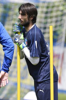 IPP20180524 Football - soccer: FIFA World Cup WM Weltmeisterschaft Fussball 2018 Russia, Preparation national team Nationalteam Of Italy, Mattia Perin (Verwendung nur in Deutschland - GERMANY ONLY) *** IPP20180524 Football soccer FIFA World Cup 2018 Russia National Team Of Italy preparation Mattia Perin use only in Germany GERMANY ONLY