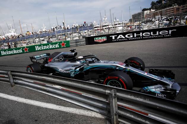 May 24, 2018 - Montecarlo, Monaco - 44 Lewis Hamilton from Great Britain Mercedes W09 Hybrid EQ Power+ team Mercedes GP during the Monaco Formula One Grand Prix at Monaco on 24th of May, 2018 in Montecarlo, Monaco. F1 Grand Prix of Monaco - Practice - ZUMAn230 20180524_zaa_n230_956 Copyright: xXavierxBonillax