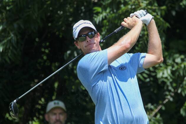 FORT WORTH, TX - MAY 25: David Hearn (CAN) hits from the 6th tee during the second round of the Fort Worth Invitational on May 25, 2018 at Colonial Country Club in Fort Worth, TX. (Photo by George Walker Icon Sportswire) GOLF: MAY 25 PGA Golf Herren - Fort Worth Invitational Icon18052515 EDITORIAL USE ONLY