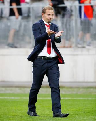 25.05.2018 Tissot Arena Biel , SCHWEIZ , Fussball Länderspiel U21 U 21 Schweiz - Frankreich Trainer Mauro Lustrinelli (Schweiz U21)