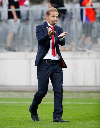 25.05.2018 Tissot Arena Biel , SCHWEIZ , Fussball Länderspiel U21 U 21 Schweiz - Frankreich Trainer Mauro Lustrinelli (Schweiz U21)