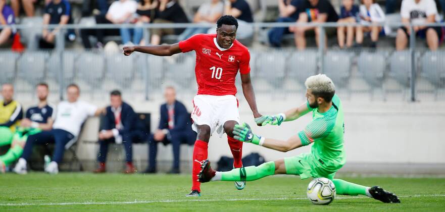 25.05.2018 Tissot Arena Biel , SCHWEIZ , Fussball Länderspiel U21 U 21 Schweiz - Frankreich Dimitri Oberlin (Schweiz U21)