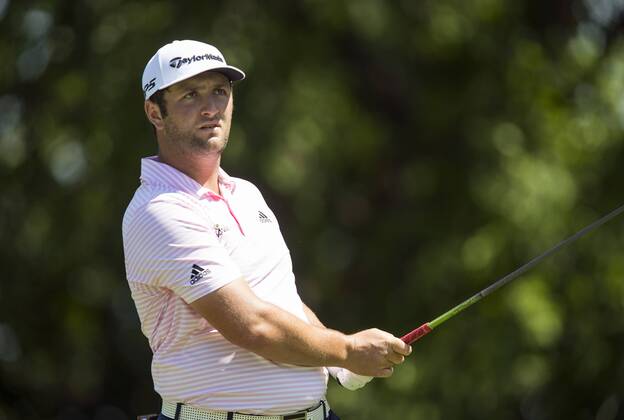 May 26, 2018 - Fort Worth, TX, USA - FORT WORTH, TX - MAY 26, 2018 - Jon Rahm tees off on the 9th hole during the third round of the 2018 Fort Worth Invitational PGA Golf Herren at Colonial Country Club in Fort Worth, Texas 2018 Fort Worth Invitational PGA - ZUMAsc5_ 20180526_zaf_sc5_008 Copyright: xErichxSchlegelx
