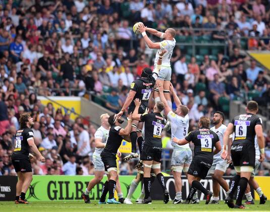 Themen der Woche - SPORT KW21 Bilder des Tages - SPORT 26th May 2018, Twickenham Stadium, London, England; Aviva Premiership rugby final, Exeter versus Saracens; Nick Isiekwe of Saracens takes the lineout ball  ActionPlus12029124 SimonxWest