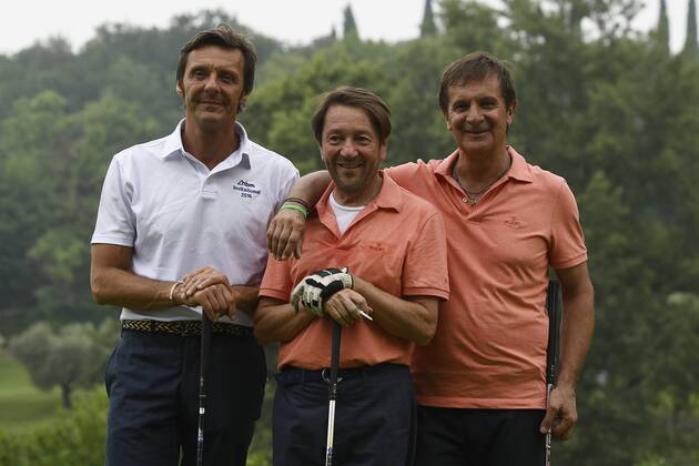 Photo Richard Morgano - LaPresse 30 May 2018 - Brescia (Italy) Golf Garda Golf - Soiano del Garda 75& xb0; Open D Italia Rolex Pro-AM In the pic: Guido Bossini, Marco Veschetti, Renato Gnutti  Copyright: xLaPresse RichardxMorganox