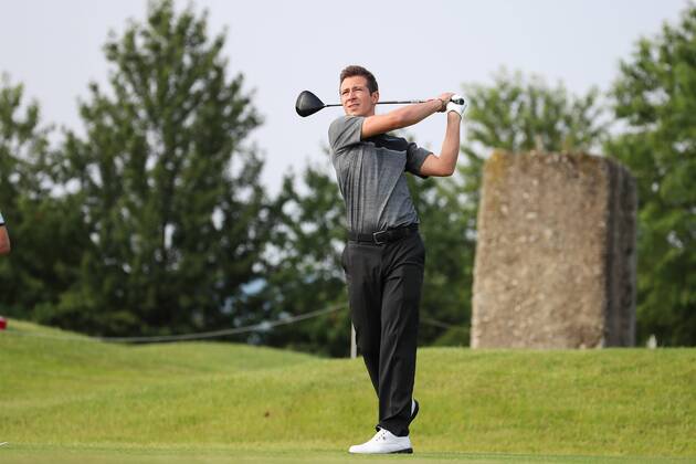 GOLF - PGA Golf Herren Shot Clock Masters 2018 ATZENBRUGG,AUSTRIA,06.JUN.18 - GOLF - PGA European Tour, Shot Clock Masters, Diamond Country Club, ProAm. Image shows Lukas Schweighofer (ORF). GEPAxpictures xChristianxWalgram