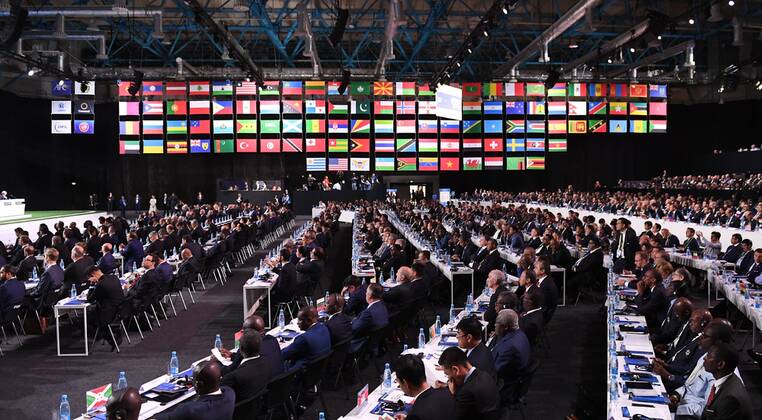 Fussball International FIFA Kongress 2018 in Moskau 13.06.3018 Uebrsicht FIFA Deligierte