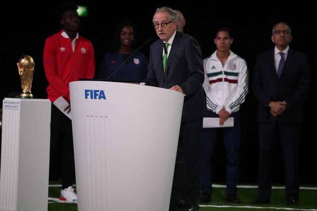 WM 2018, FIFA Kongress in Moskau, WM-Vergabe 2026 June 13, 2018 - EUM20180613DEP15.JPG.MOSCÃö, Rusia., SoccerFutbol-Mundial 2026.- Decio de Maria, presidente de la Federacion Mexicana de Futbo, durante su participacion en el 68 Congreso de la FIFA, este 13 de junio de 2018, en el Expocentro de Moscu, en donde se da a conocer que la sede del Mundial 2026 sera en Estados Unidos, Mexico y Canada. Foto: Agencia EL UNIVERSALLuis CortesMAR. Latin News: June 13, 2018  - ZUMAu78_ 20180613_zaf_u78_520 Copyright: xElxUniversalx