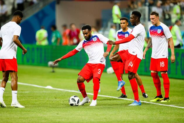 England v Tunisia 2018 FIFA World Cup WM Weltmeisterschaft Fussball England warm up before the England v Tunisia 2018 FIFA World Cup match at Volgograd Arena, Volgograd Content Not Available For UK Newspapers Copyright: xPaulxChestertonx FIL-11920-0061