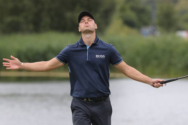 Martin Kaymer (GER) spielt um den Sieger, mit dem letzten Put zum Birdie auf Loch 18. rettet er den 2. Platz, Emotion, Erleichterung, Platz. 2 , 4. Tag, 30. BMW International Open, Golf, Golf Open, Gut Lärchenhof, Köln, 24.06.2018 BMW International Open , Golf Köln Copyright: xRoskaritzx Eibner-Pressefotox EP_fh_rrz