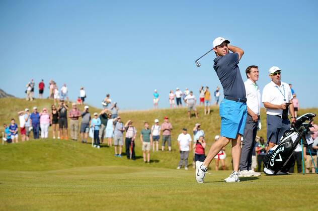 2018 Dubai Duty Free Irish Open - Pro Am, Ballyliffin Golf Club, Co. Donegal 4 7 2018 Rory McIlroy Rory McIlroy hits his approach into the first green 4 7 2018  Copyright: x©INPHO OisinxKeniryx MT2_3727