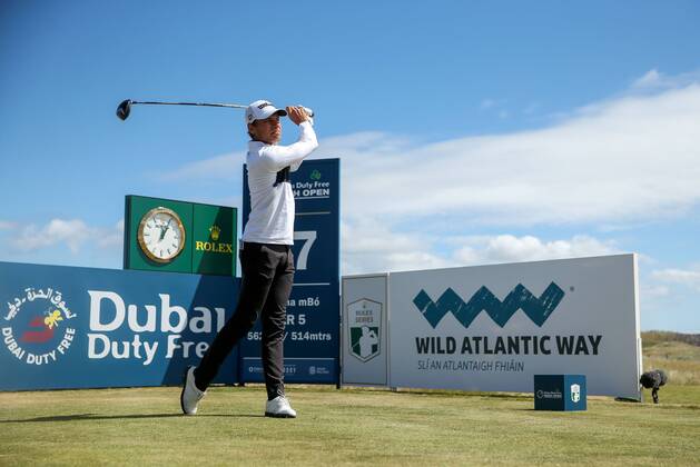 2018 Dubai Duty Free Irish Open - Day 2, Ballyliffin Golf Club, Co. Donegal 6 7 2018 Joakim Lagergren tees off on the 16th hole Joakim Lagergren tees off on the 16th hole 6 7 2018  Copyright: x©INPHO OisinxKeniryx MT2_5495