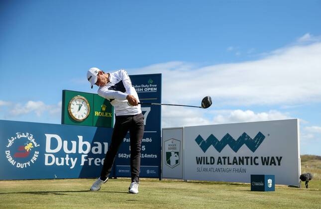 2018 Dubai Duty Free Irish Open - Day 2, Ballyliffin Golf Club, Co. Donegal 6 7 2018 Joakim Lagergren tees off on the 16th hole Joakim Lagergren tees off on the 16th hole 6 7 2018  Copyright: x©INPHO OisinxKeniryx MT2_5488