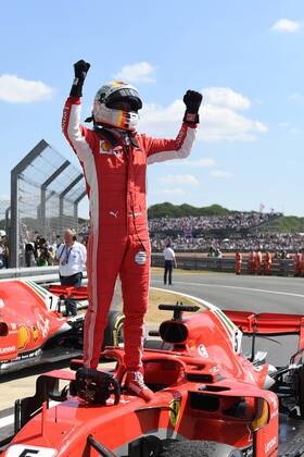 Sebastian Vettel, Scuderia Ferrari, formula 1 GP, Great Britain in Silverstone 08.07.2018 Photo:mspb Jerry Andre Sieger, Sebastian Vettel, formula 1 GP, Great Britain 2018