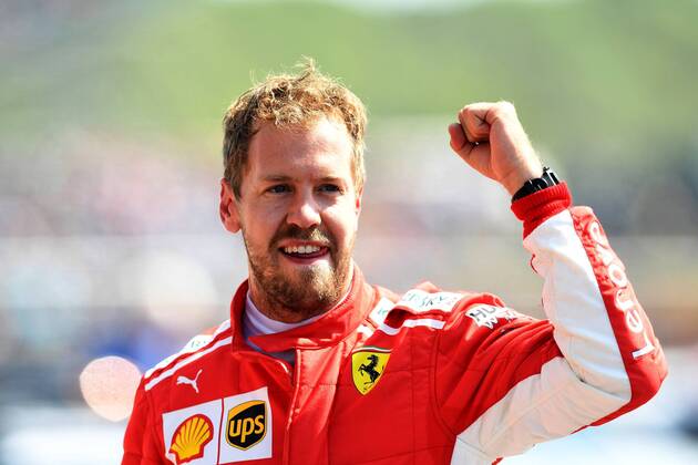 Sebastian Vettel, Scuderia Ferrari, formula 1 GP, Great Britain in Silverstone 08.07.2018 Photo:mspb Jerry Andre Sieger, Sebastian Vettel, formula 1 GP, Great Britain 2018