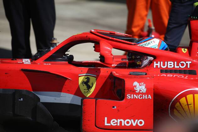 Photo4 LaPresse 08 07 2018 Silverstone, England Grand Prix Formula One England 2018 In the pic: race Parc ferme Kimi Raikkonen (FIN) Scuderia Ferrari SF71H  Copyright: xPhoto4 LaPressex