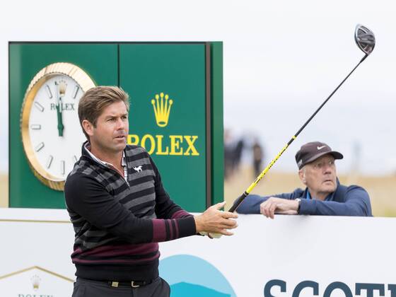 12th July 2018, Gullane Golf Club, Gullane, Scotland; Aberdeen Investments Scottish Open Golf, 1st round; Robert Rock on the 16th Tee  ActionPlus12046734 AlanxRennie