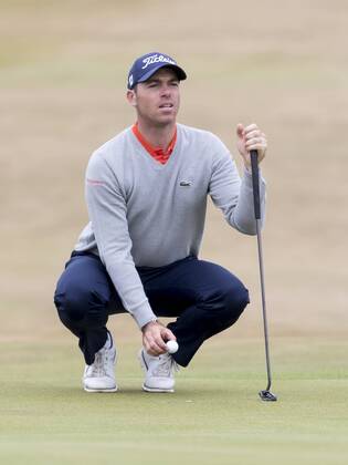 12th July 2018, Gullane Golf Club, Gullane, Scotland; Aberdeen Investments Scottish Open Golf, 1st round; Julian Guerrier lines up putt on the 16th green  ActionPlus12046737 AlanxRennie