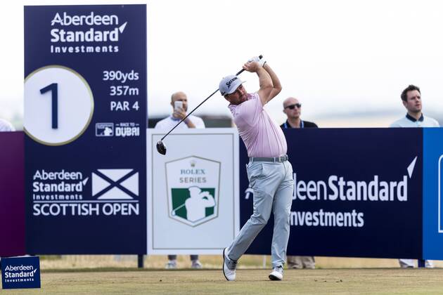 15th July 2018, Gullane Golf Club, Gullane, Scotland; Aberdeen Investments Scottish Open Golf, 4th round; Graeme McDowell on the first tee  ActionPlus12047858 AlanxRennie