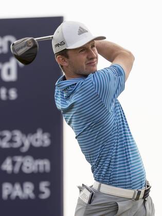 15th July 2018, Gullane Golf Club, Gullane, Scotland; Aberdeen Investments Scottish Open Golf, 4th round; Connor Syme with his shot from the second tee  ActionPlus12047872 AlanxRennie